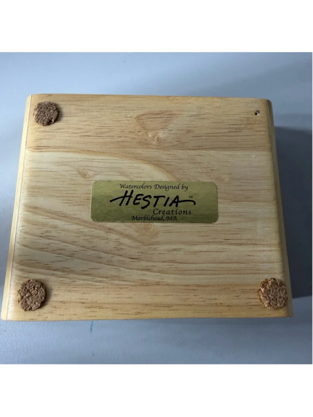 Hestia Creations Ceramic Coaster Set with Wooden Holder, One Size, Multi-color